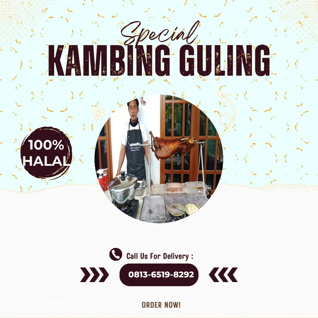 Hangatkan Acara Tiris dengan Kambing Guling Bumbu Meresap – WA 0813-6519-8292 🍽️