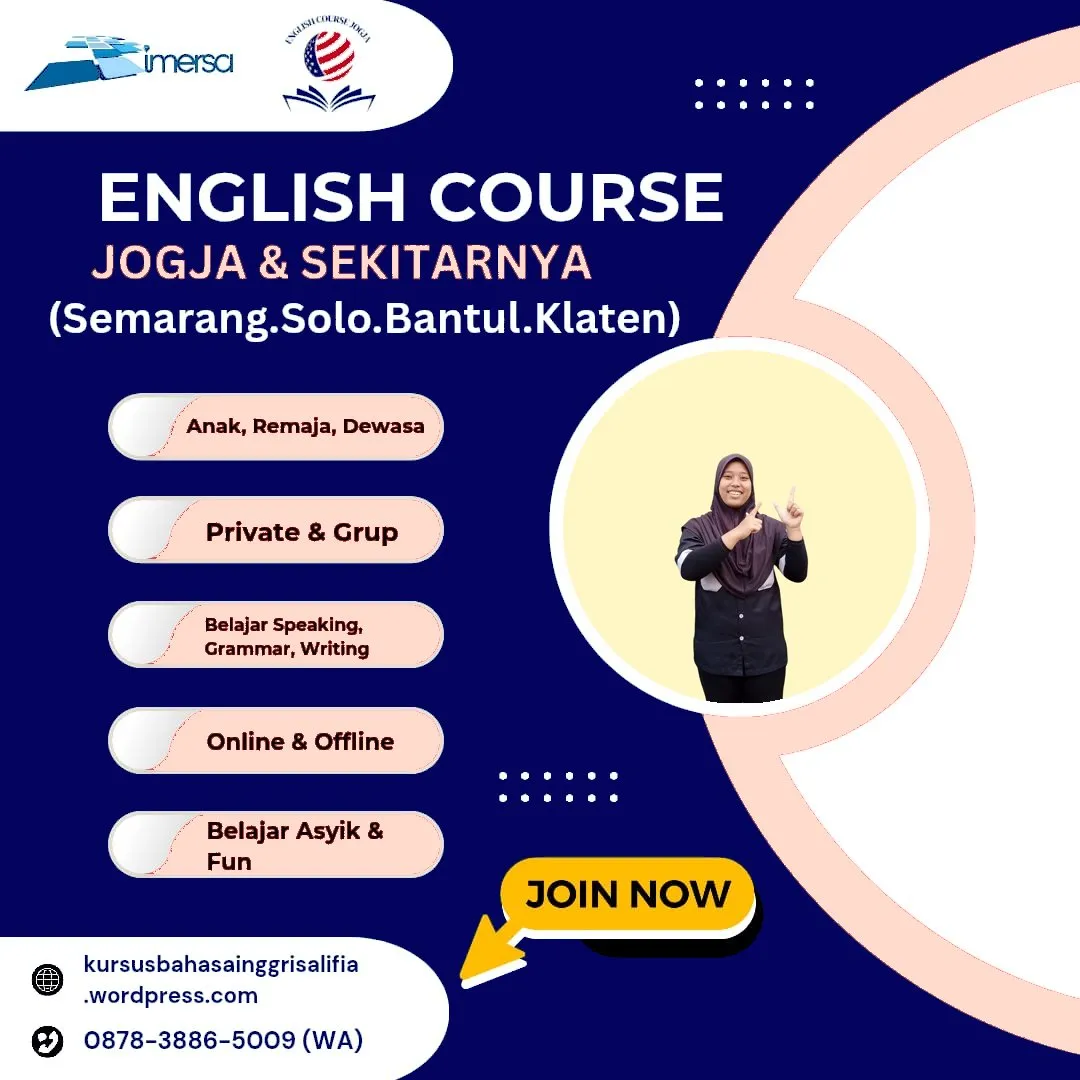 0878-3886-5009 (WA) Bimbel Bahasa Inggris Semarang, Kursus Conversation Bahasa Inggris di Semarang, Privat Bahasa Inggris di Solo, Les Bahasa Inggris di Jogja Yang Bagus, Kelas Bahasa Inggris Jogja, Kursus Bahasa Inggris Sleman, Kursus Bahasa Inggris Online di Jogja, Kursus Bahasa Inggris Dewasa Semarang, Tutor Bahasa Inggris Jogja, Tempat Les Bahasa Inggris Murah di Jogja