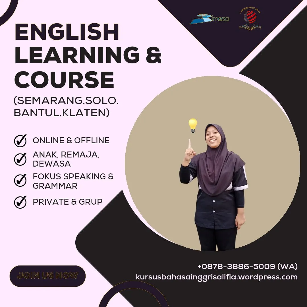 0878-3886-5009 (WA) Rekomendasi Les Bahasa Inggris Jogja, Tempat Kursus Bahasa Inggris di Klaten, Belajar Bahasa Inggris Jogja, Les Privat Bahasa Inggris di Solo, Les Inggris Klaten, Guru Les Bahasa Inggris Semarang, Kursus Bahasa Inggris Dewasa Semarang, Les Bahasa Inggris Yogyakarta, Kursus Bahasa Inggris di Tlogosari Semarang, Les Bahasa Inggris Anak Jogja