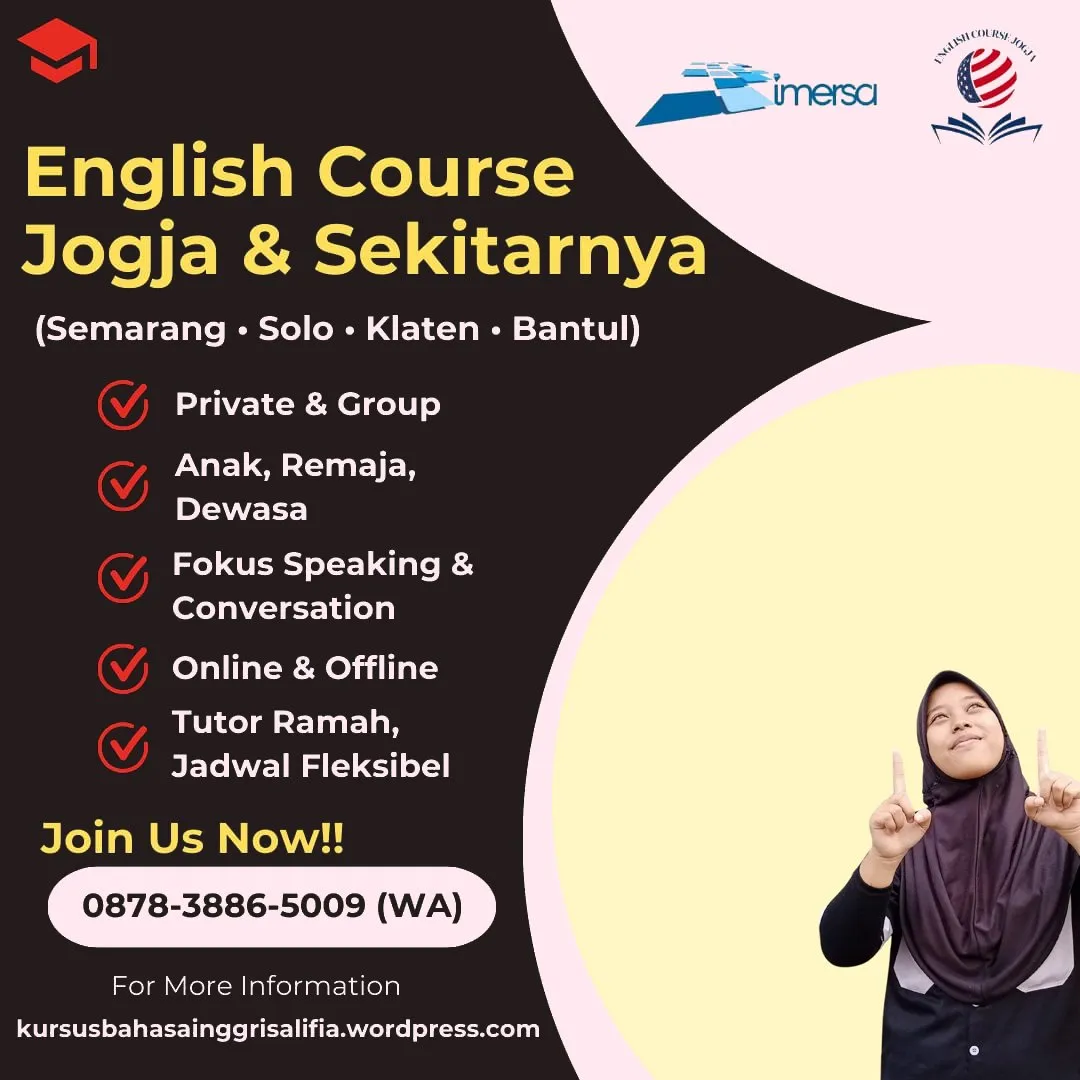 0878-3886-5009 (WA) Kursus Bahasa Inggris di Jogja Murah, Kursus Bahasa Inggris di Jogja Terbaik, Tempat Belajar Bahasa Inggris di Jogja, Rekomendasi Les Bahasa Inggris di Solo, Les Privat Bahasa Inggris Klaten, Les Bahasa Inggris Klaten, Kursus Bahasa Inggris Anak Jogja, Les Bahasa Inggris Ngaliyan Semarang, Kelas Bahasa Inggris Jogja, Les Bahasa Inggris Sleman