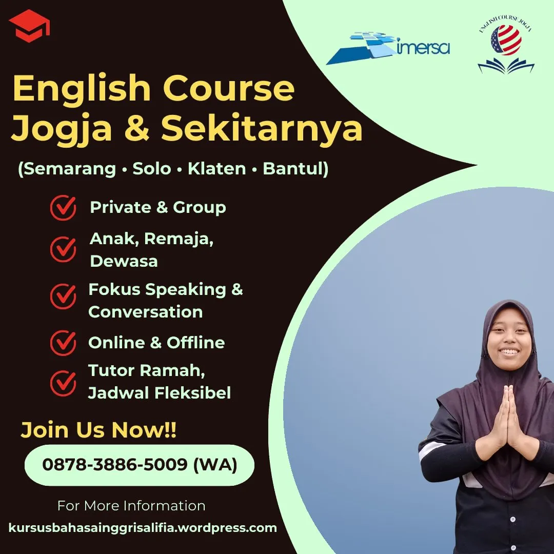0878-3886-5009 (WA) Kampung Bahasa Inggris Jogja, Tempat Les Bahasa Inggris Bagus di Jogja, Les Bahasa Inggris di Jogja dan Harga, Kursus Bahasa Inggris Sleman, Les Bahasa Inggris Anak di Solo, Private Bahasa Inggris Jogja, Les Bahasa Inggris di Solo Murah, Les Privat Bahasa Inggris di Jogja, Kursus Bahasa Inggris Anak Jogja, Les Privat Bahasa Inggris Semarang