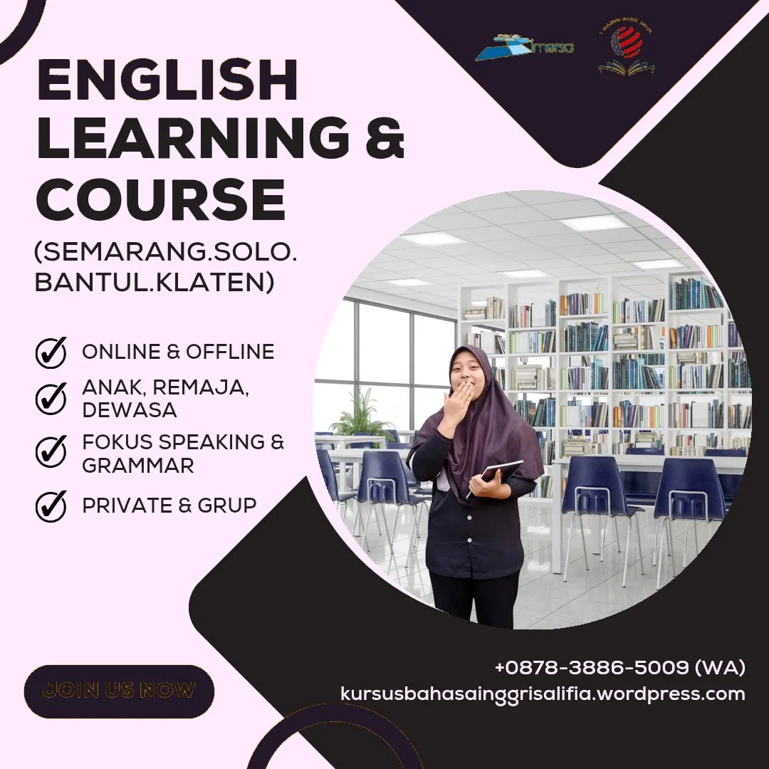 0878-3886-5009 (WA) Tutor Bahasa Inggris Jogja, Les Privat Bahasa Inggris di Jogja, Tutor Bahasa Inggris Jogja, Kursus Bahasa Inggris di Jogja Online, Jogja English Training Alifia, Kursus Bahasa Inggris di Solo Murah, Pelatihan Bahasa Inggris Jogja, Kursus Bahasa Inggris Solo, Tempat Les Bahasa Inggris Bagus di Jogja, Kursus Bahasa Inggris Dewasa Semarang