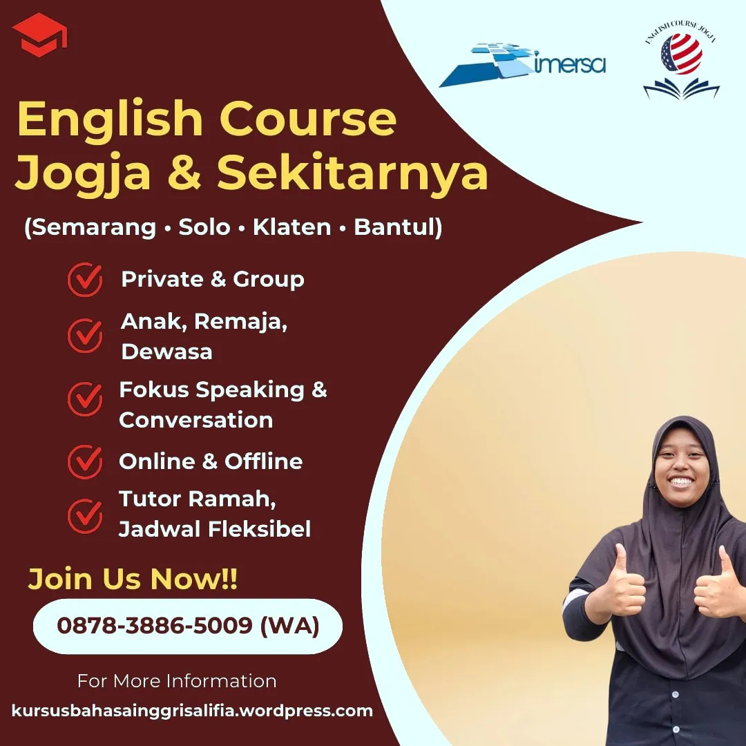 0878-3886-5009 (WA) Tempat Les Bahasa Inggris di Klaten, Les Bahasa Inggris Solo, Bimbel Bahasa Inggris Klaten, Kursus Bahasa Inggris di Semarang, Bimbel Bahasa Inggris di Semarang, Guru Bahasa Inggris Jogja, Kursus Bahasa Inggris Conversation Jogja, Kelas Bahasa Inggris Semarang, Les Bahasa Inggris di Bantul, Harga Kursus Bahasa Inggris di Jogja