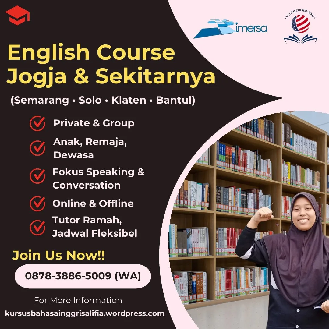 0878-3886-5009 (WA) Les Bahasa Inggris Anak di Bantul, Harga Les Bahasa Inggris di Solo, Les Privat Bahasa Inggris di Jogja, Kursus Conversation Bahasa Inggris di Solo, Kursus Bahasa Inggris Online di Jogja, Les Privat Bahasa Inggris Semarang, Les Bahasa Inggris Kota Semarang Jawa Tengah, Belajar Bahasa Inggris Semarang, Kampung Bahasa Inggris Jogja, Guru Bahasa Inggris Jogja