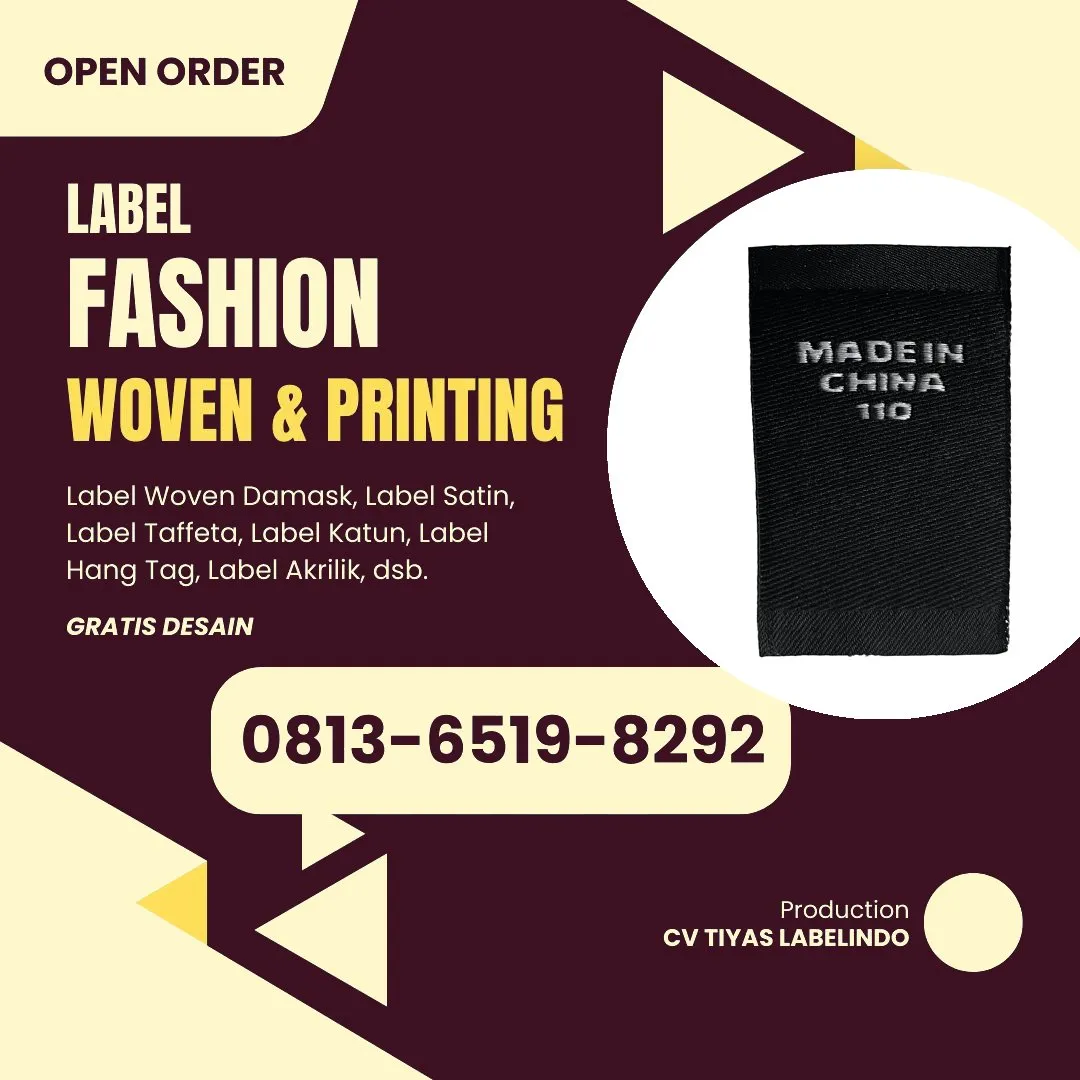 Cetak Label Baju di Bojonegoro, Label Woven Bojonegoro, Bikin Label Baju Bojonegoro, Pembuatan Label Baju Bojonegoro, Pesan Label Merk Baju Bojonegoro Cetak Label Bojonegoro, Label Baju Terdekat Bojonegoro