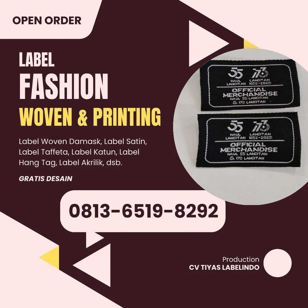 Cetak Label Baju di Jombang, Label Woven Jombang, Bikin Label Baju Jombang, Pembuatan Label Baju Jombang, Pesan Label Merk Baju Jombang Cetak Label Jombang, Label Baju Terdekat Jombang