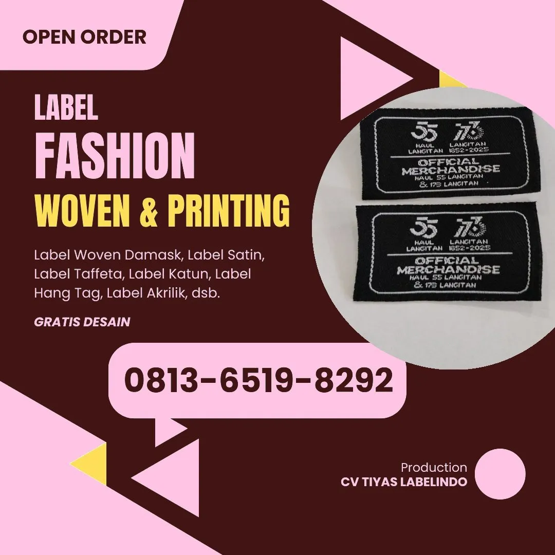 Cetak Label Baju Mojokerto, 0813-6519-8292 (WA)