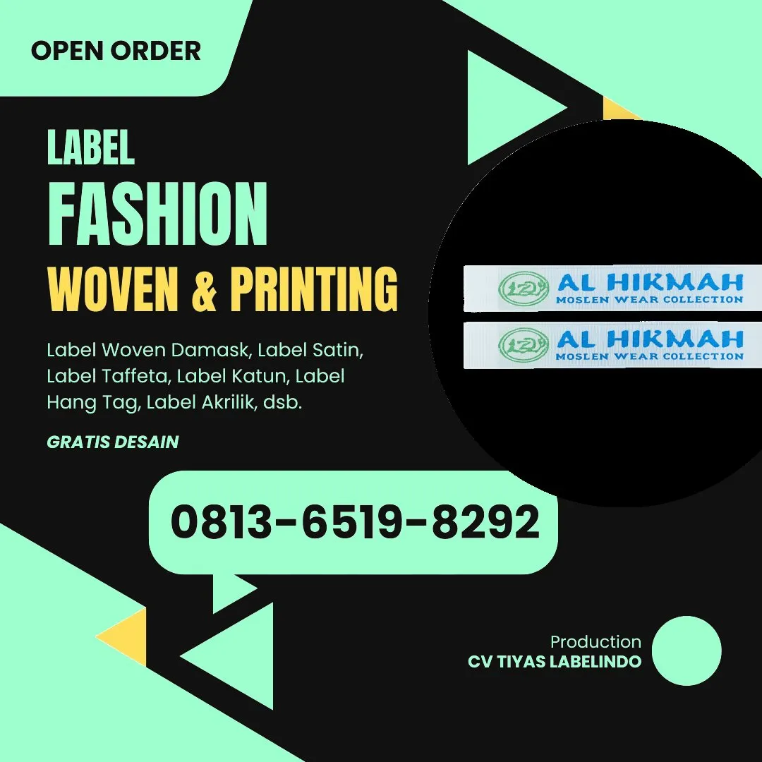 Cetak Label Baju Ngawi, 0813-6519-8292 (WA)