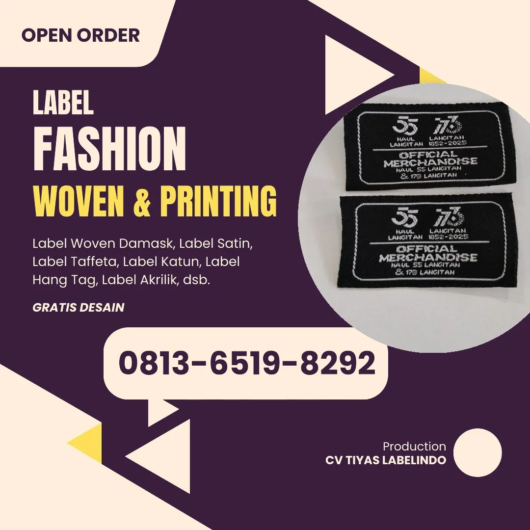 Cetak Label Baju di Blora, Label Woven Blora, Bikin Label Baju Blora, Pembuatan Label Baju Blora, Pesan Label Merk Baju Blora Cetak Label Blora, Label Baju Terdekat Blora