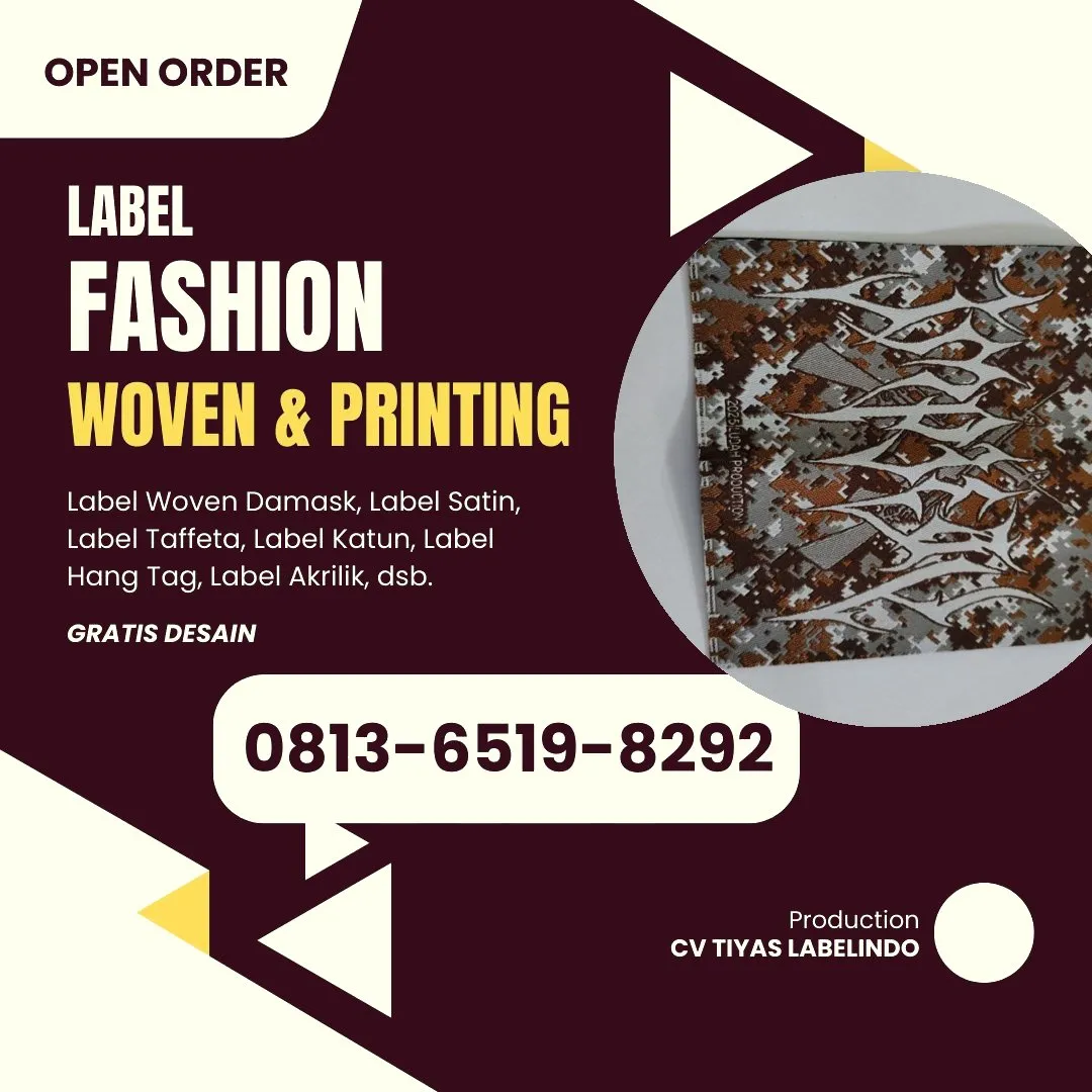 Cetak Label Baju di Pekalongan, Label Woven Pekalongan, Bikin Label Baju Pekalongan, Pembuatan Label Baju Pekalongan, Pesan Label Merk Baju Pekalongan Cetak Label Pekalongan, Label Baju Terdekat Pekalongan