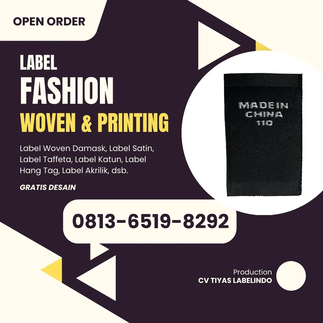 Cetak Label Baju di Purbalingga, Label Woven Purbalingga, Bikin Label Baju Purbalingga, Pembuatan Label Baju Purbalingga, Pesan Label Merk Baju Purbalingga Cetak Label Purbalingga, Label Baju Terdekat Purbalingga
