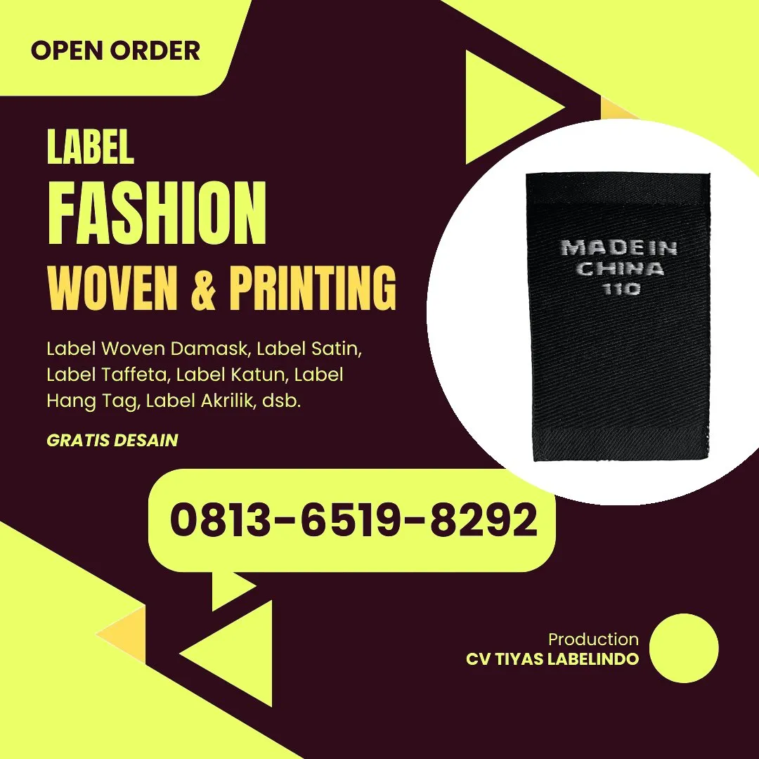 Cetak Label Baju di Rembang, Label Woven Rembang, Bikin Label Baju Rembang, Pembuatan Label Baju Rembang, Pesan Label Merk Baju Rembang Cetak Label Rembang, Label Baju Terdekat Rembang