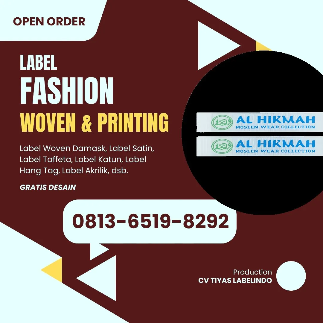 Cetak Label Baju Semarang, 0813-6519-8292 (WA)