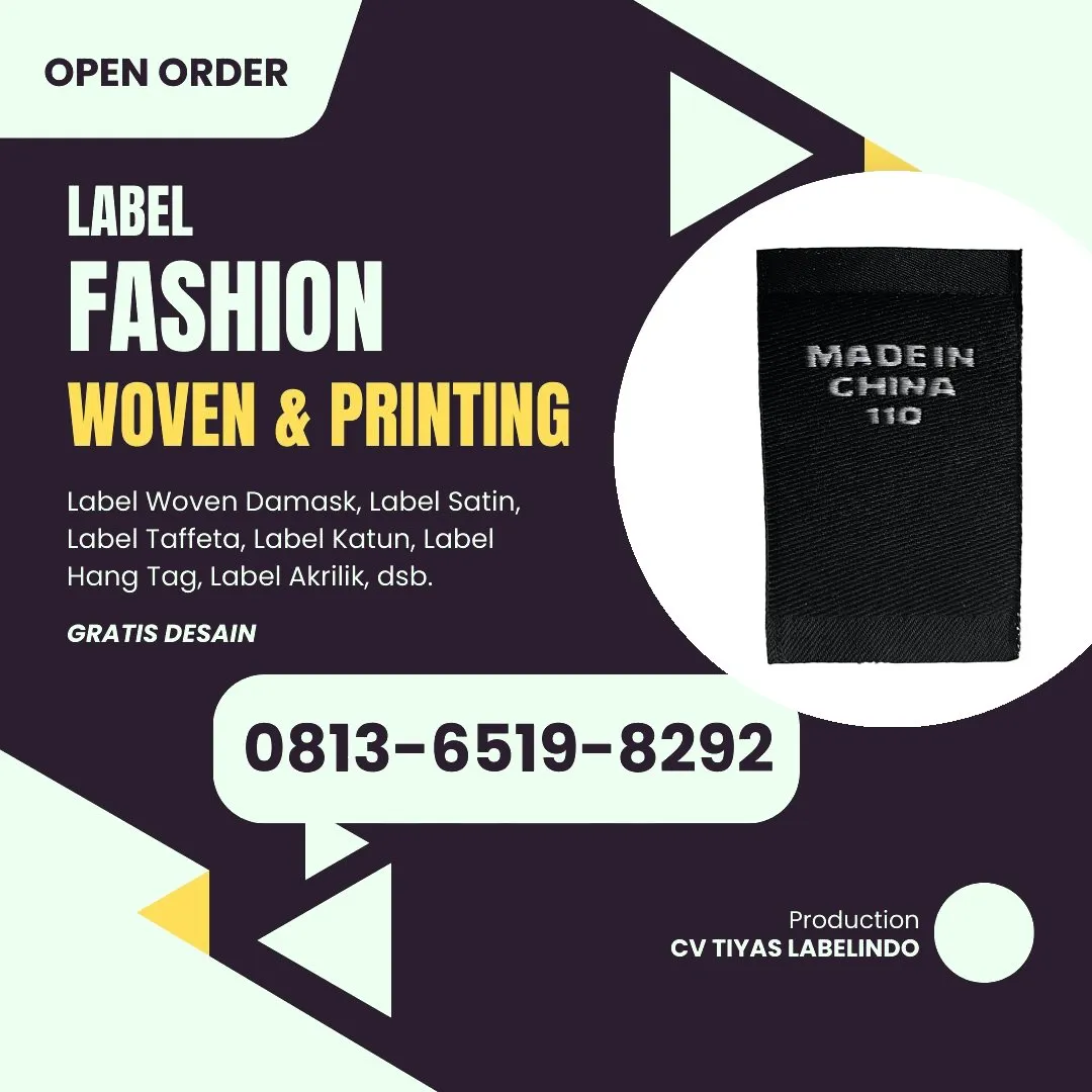 Cetak Label Baju di Tegal, Label Woven Tegal, Bikin Label Baju Tegal, Pembuatan Label Baju Tegal, Pesan Label Merk Baju Tegal Cetak Label Tegal, Label Baju Terdekat Tegal