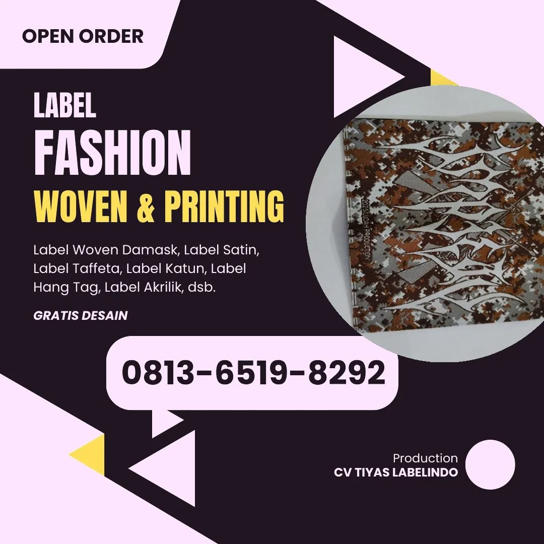Cetak Label Baju di Purwokerto, Label Woven Purwokerto, Bikin Label Baju Purwokerto, Pembuatan Label Baju Purwokerto, Pesan Label Merk Baju Purwokerto Cetak Label Purwokerto, Label Baju Terdekat Purwokerto