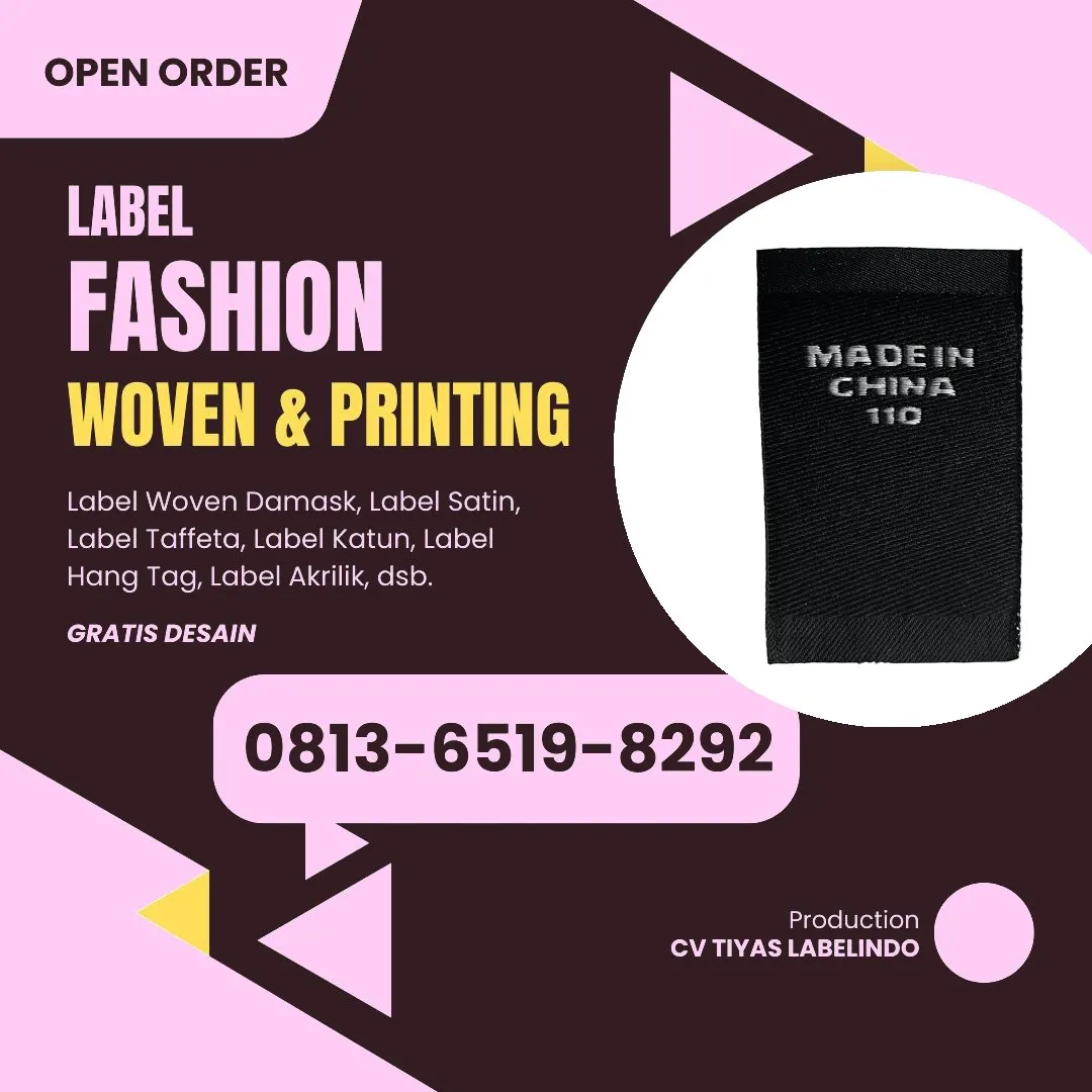 Cetak Label Baju di Bekasi, Label Woven Bekasi, Bikin Label Baju Bekasi, Pembuatan Label Baju Bekasi, Pesan Label Merk Baju Bekasi Cetak Label Bekasi, Label Baju Terdekat Bekasi