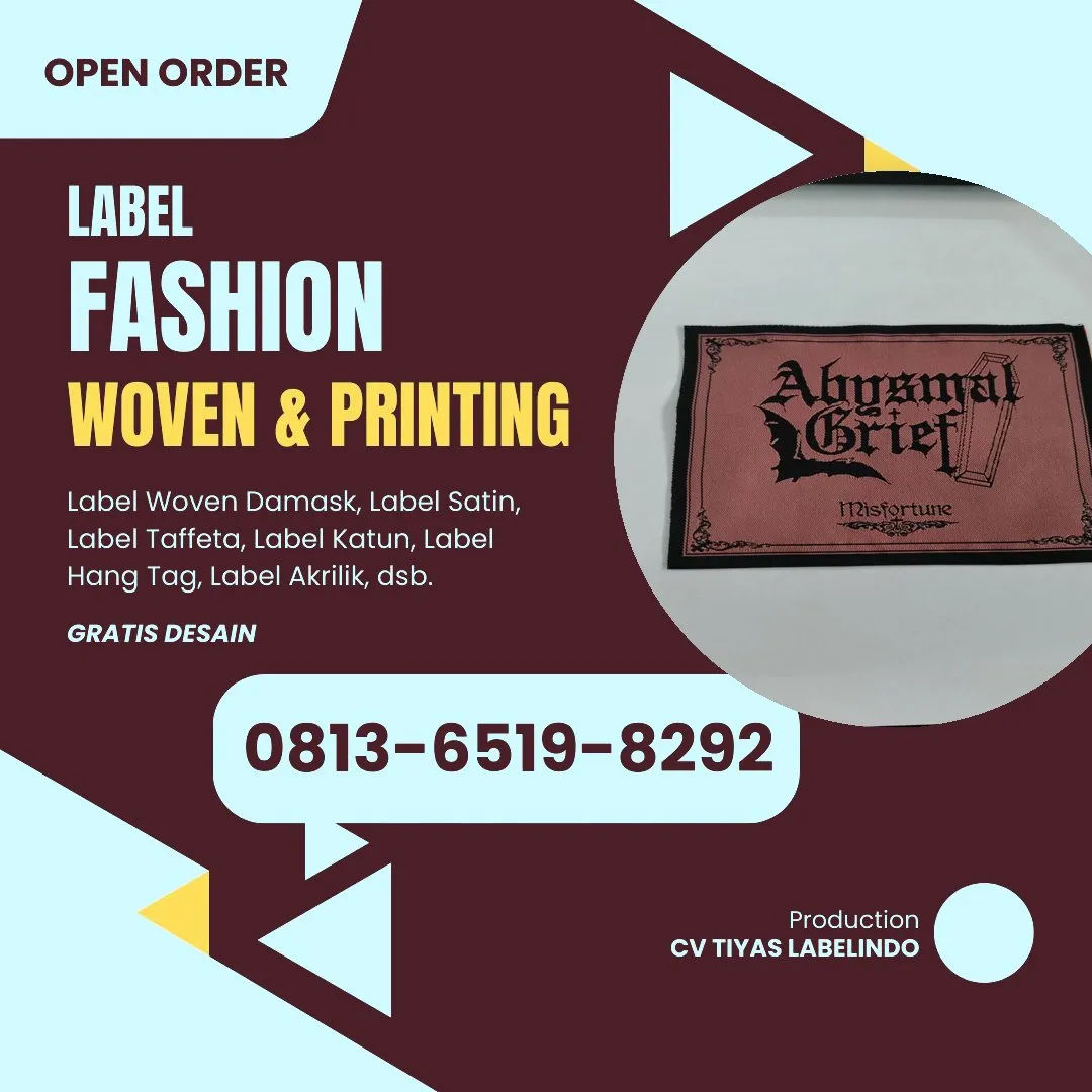 Cetak Label Baju di Ciamis, Label Woven Ciamis, Bikin Label Baju Ciamis, Pembuatan Label Baju Ciamis, Pesan Label Merk Baju Ciamis Cetak Label Ciamis, Label Baju Terdekat Ciamis