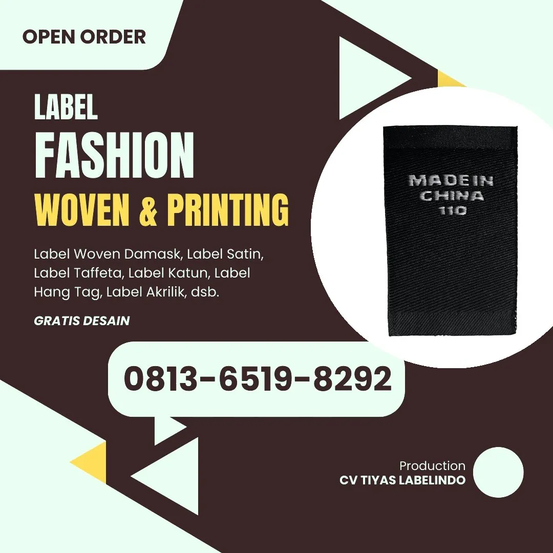 Cetak Label Baju di Jakarta Barat, Label Woven Jakarta Barat, Bikin Label Baju Jakarta Barat, Pembuatan Label Baju Jakarta Barat, Pesan Label Merk Baju Jakarta Barat Cetak Label Jakarta Barat, Label Baju Terdekat Jakarta Barat