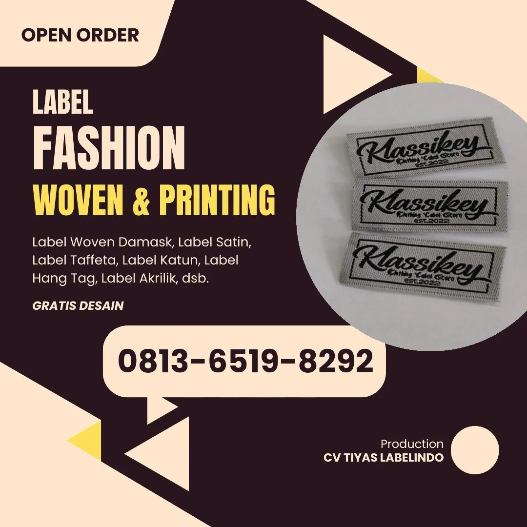 Cetak Label Baju di Pontianak, Label Woven Pontianak, Bikin Label Baju Pontianak, Pembuatan Label Baju Pontianak, Pesan Label Merk Baju Pontianak Cetak Label Pontianak, Label Baju Terdekat Pontianak