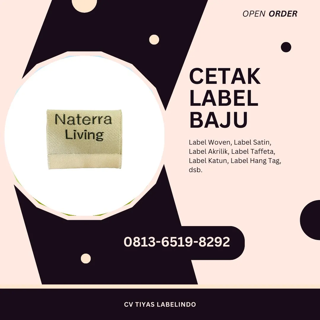 Cetak Label Baju Tana Tidung, 0813-6519-8292 (WA)