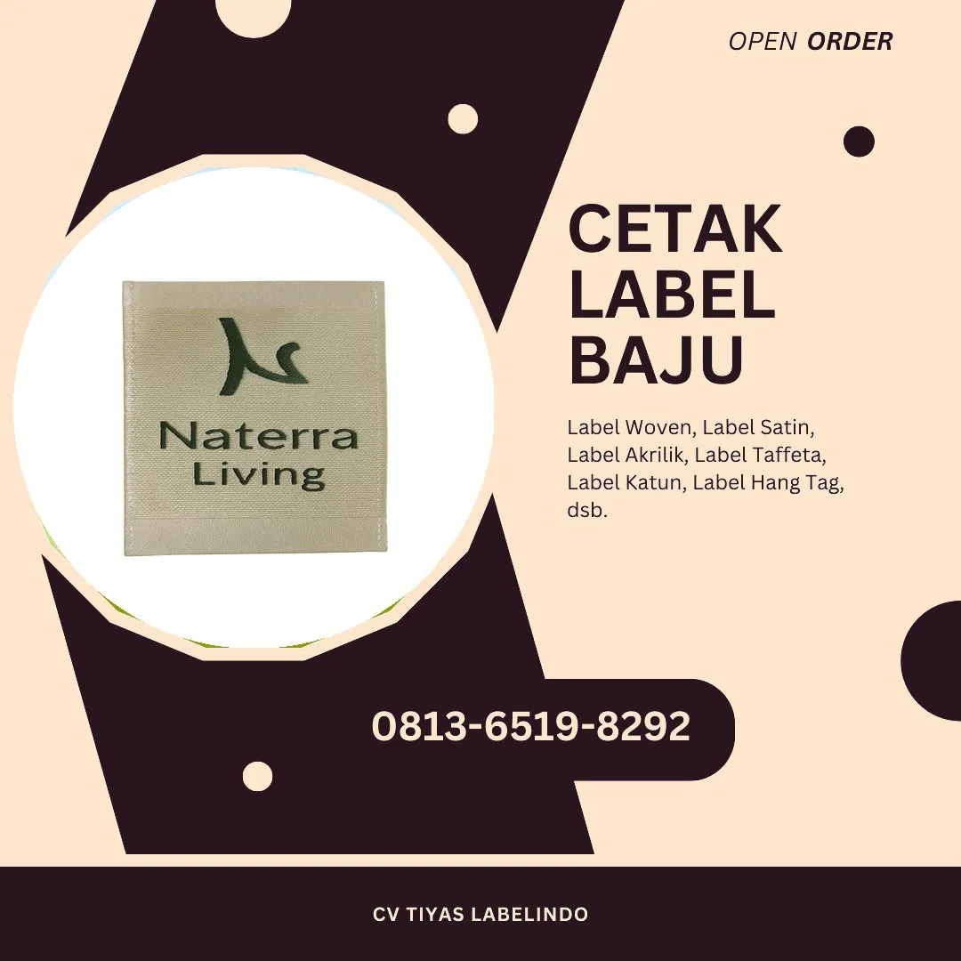 Cetak Label Baju Bintan Riau, 0813-6519-8292 (WA)