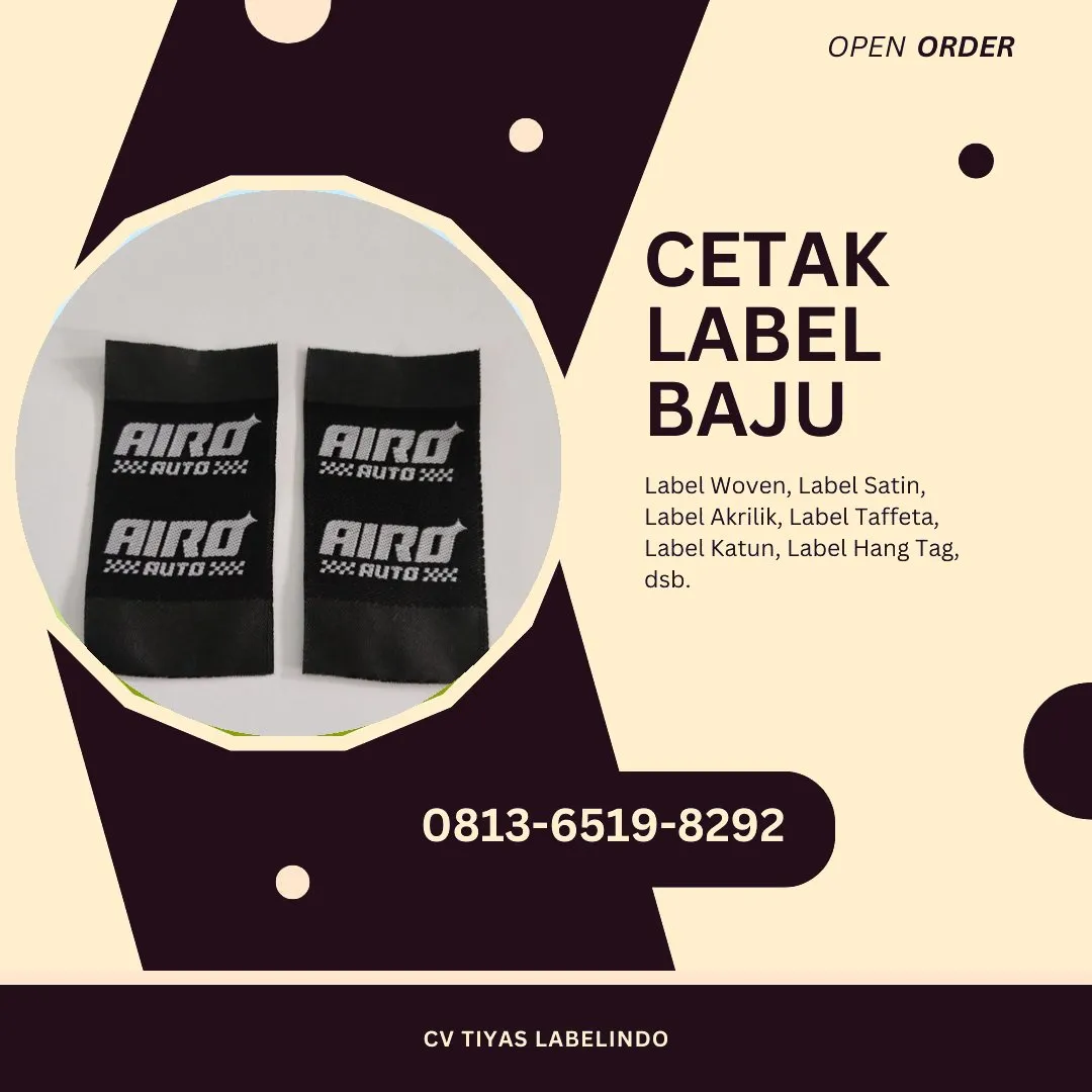 Cetak Label Baju Tanjung Pinang Riau, 0813-6519-8292 (WA)