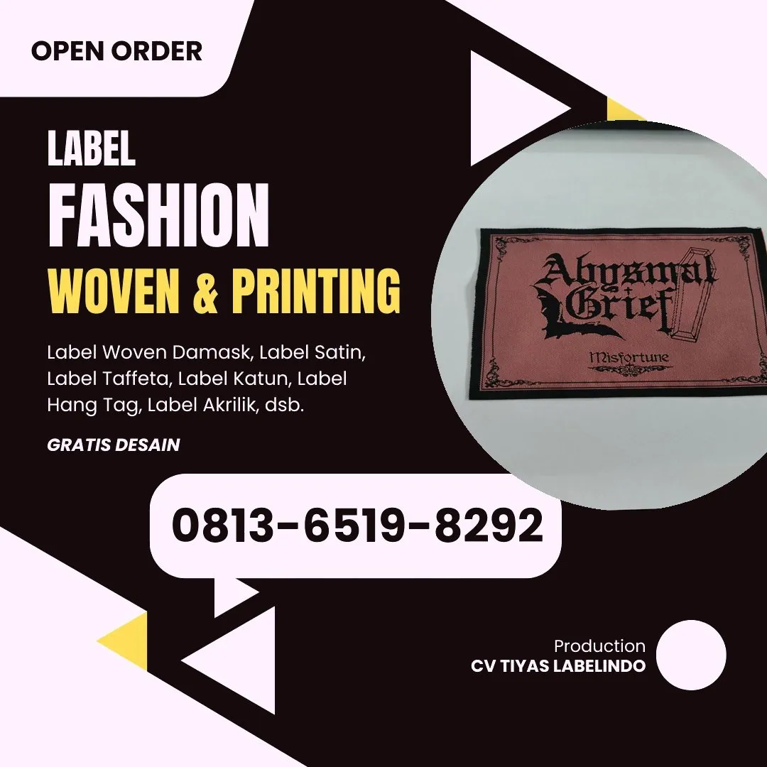 Cetak Label Baju di Lampung Tengah, Label Woven Lampung Tengah, Bikin Label Baju Lampung Tengah, Pembuatan Label Baju Lampung Tengah, Pesan Label Merk Baju Lampung Tengah Cetak Label Lampung Tengah, Label Baju Terdekat Lampung Tengah