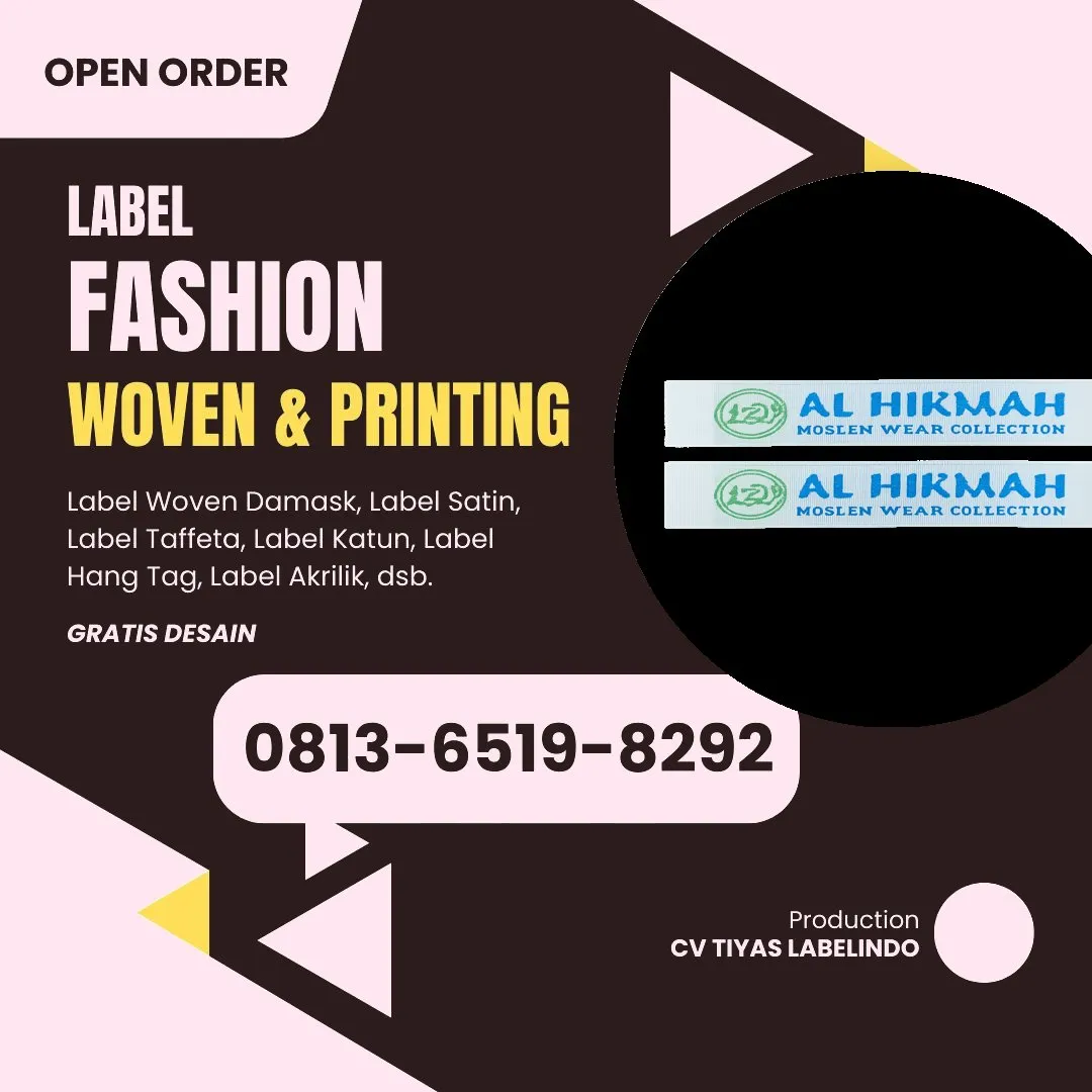 Cetak Label Baju di Tulang Bawang, Label Woven Tulang Bawang, Bikin Label Baju Tulang Bawang, Pembuatan Label Baju Tulang Bawang, Pesan Label Merk Baju Tulang Bawang Cetak Label Tulang Bawang, Label Baju Terdekat Tulang Bawang