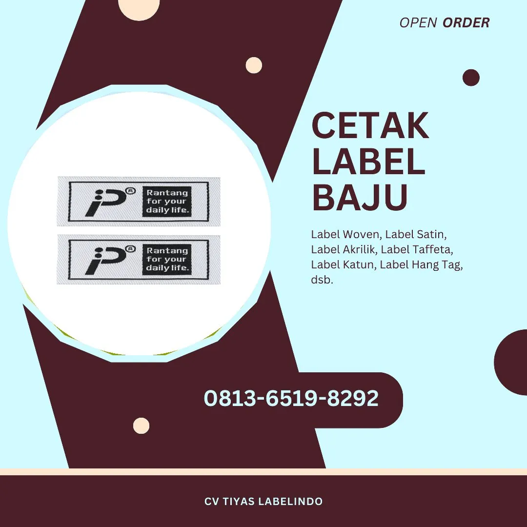 Cetak Label Baju Tulang Bawang Barat, 0813-6519-8292 (WA)