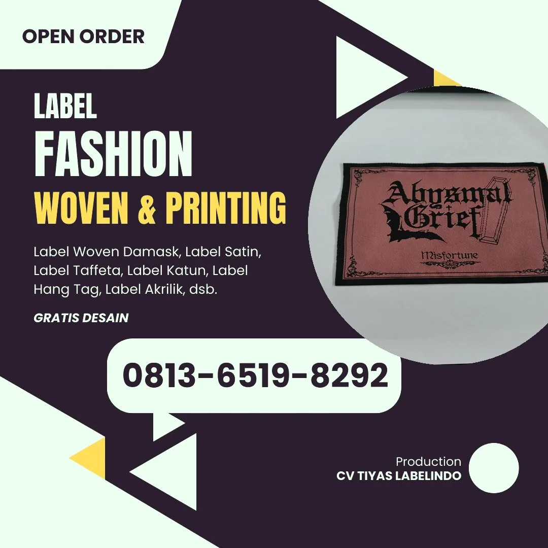 Cetak Label Baju di Aceh Barat, Label Woven Aceh Barat, Bikin Label Baju Aceh Barat, Pembuatan Label Baju Aceh Barat, Pesan Label Merk Baju Aceh Barat Cetak Label Aceh Barat, Label Baju Terdekat Aceh Barat