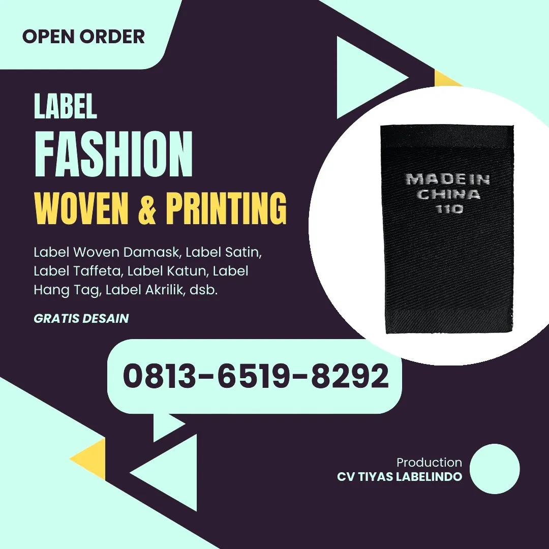 Cetak Label Baju di Bima, Label Woven Bima, Bikin Label Baju Bima, Pembuatan Label Baju Bima, Pesan Label Merk Baju Bima Cetak Label Bima, Label Baju Terdekat Bima
