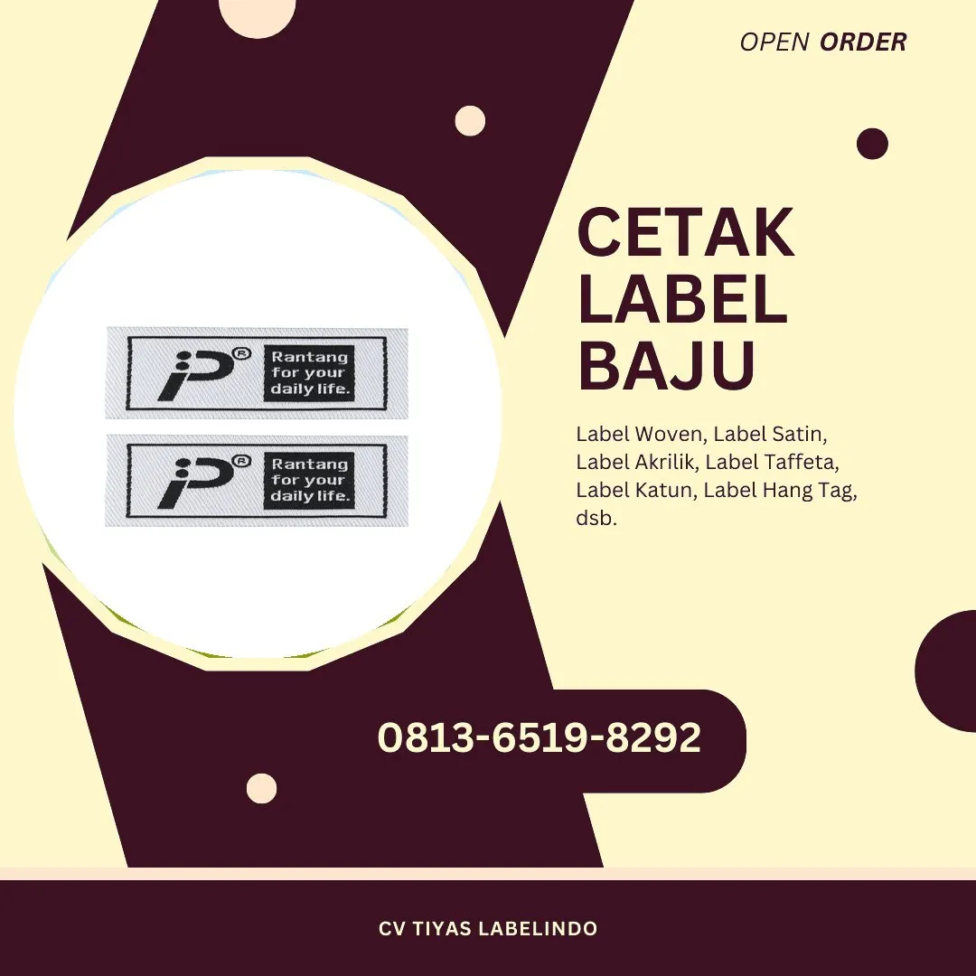 Cetak Label Baju Lombok Barat, 0813-6519-8292 (WA)