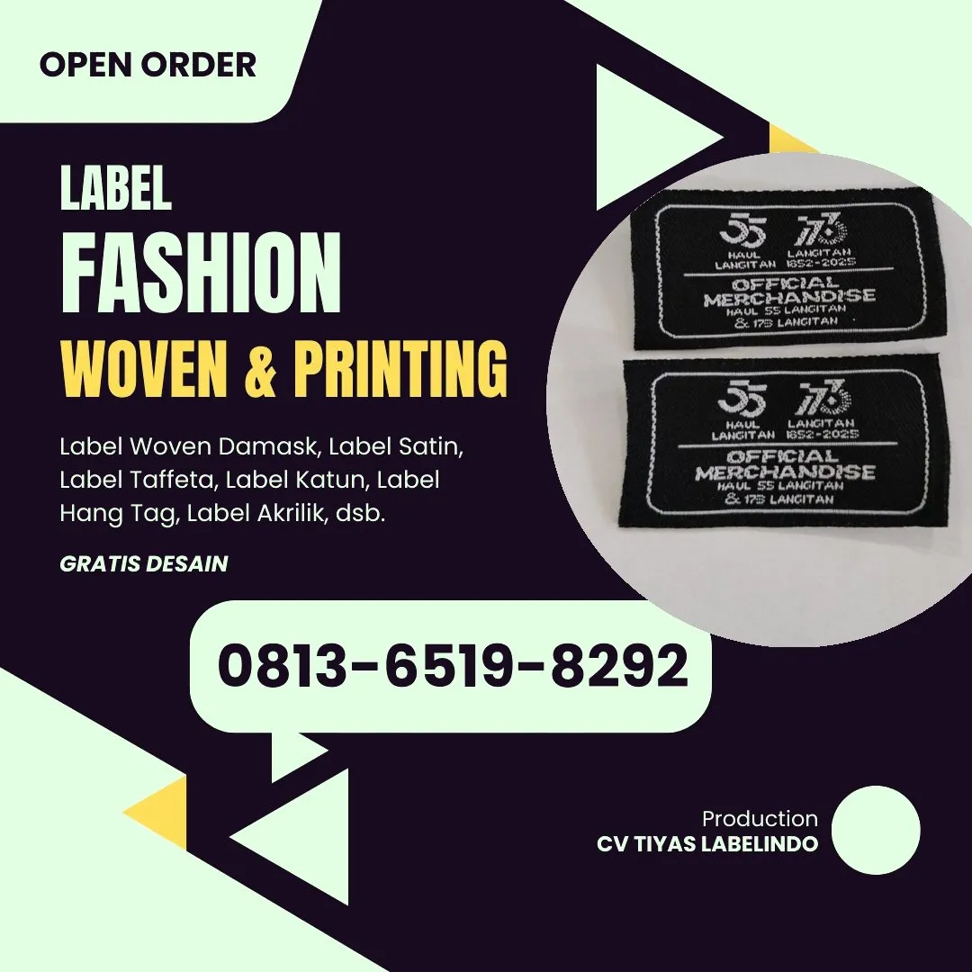 Cetak Label Baju di Mataram, Label Woven Mataram, Bikin Label Baju Mataram, Pembuatan Label Baju Mataram, Pesan Label Merk Baju Mataram Cetak Label Mataram, Label Baju Terdekat Mataram