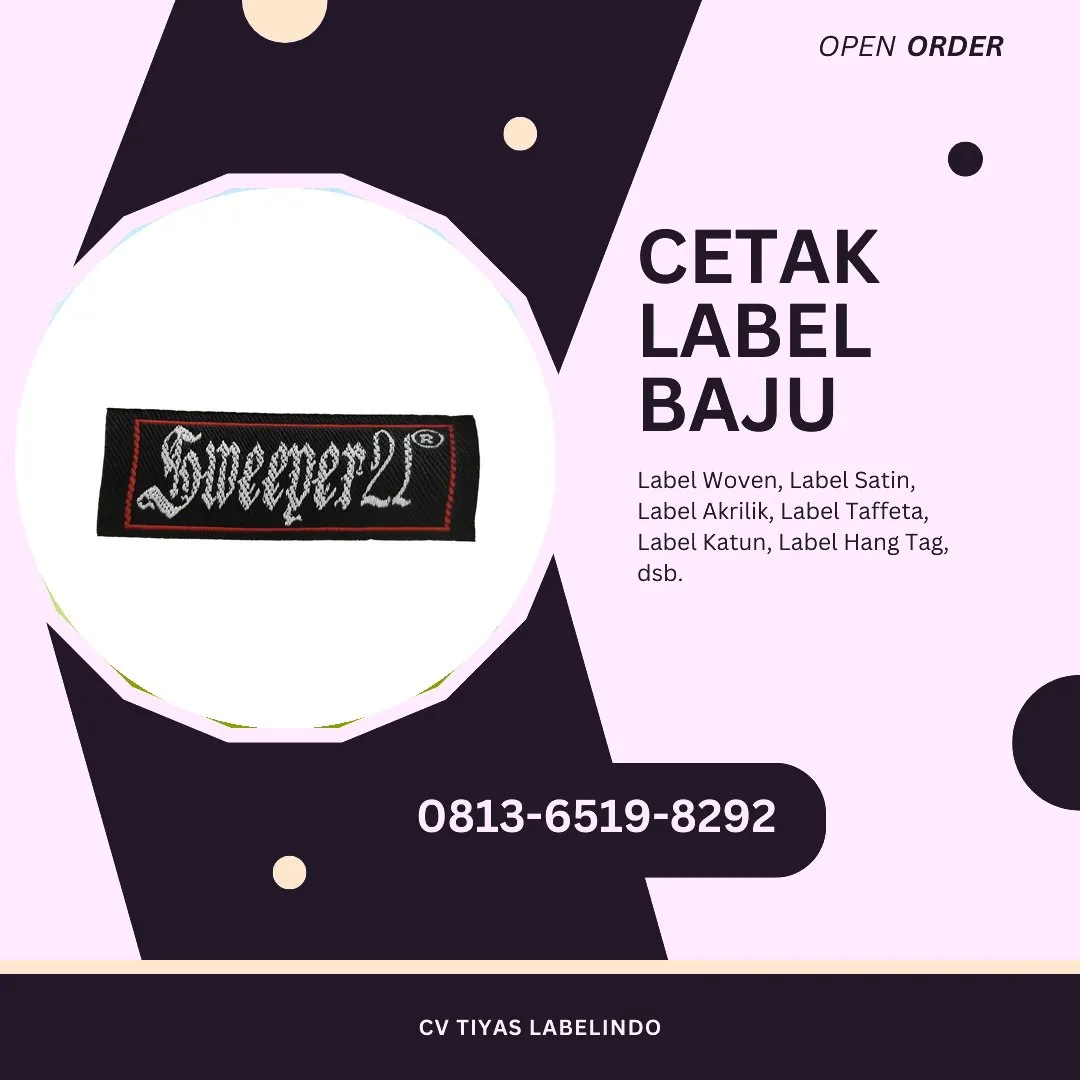 Cetak Label Baju Pekanbaru, 0813-6519-8292 (WA)