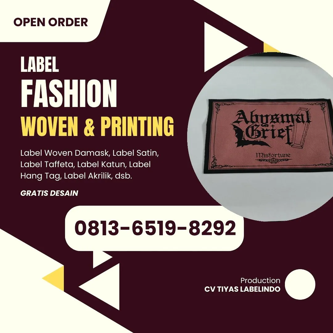 Cetak Label Baju di Tana Toraja, Label Woven Tana Toraja, Bikin Label Baju Tana Toraja, Pembuatan Label Baju Tana Toraja, Pesan Label Merk Baju Tana Toraja Cetak Label Tana Toraja, Label Baju Terdekat Tana Toraja