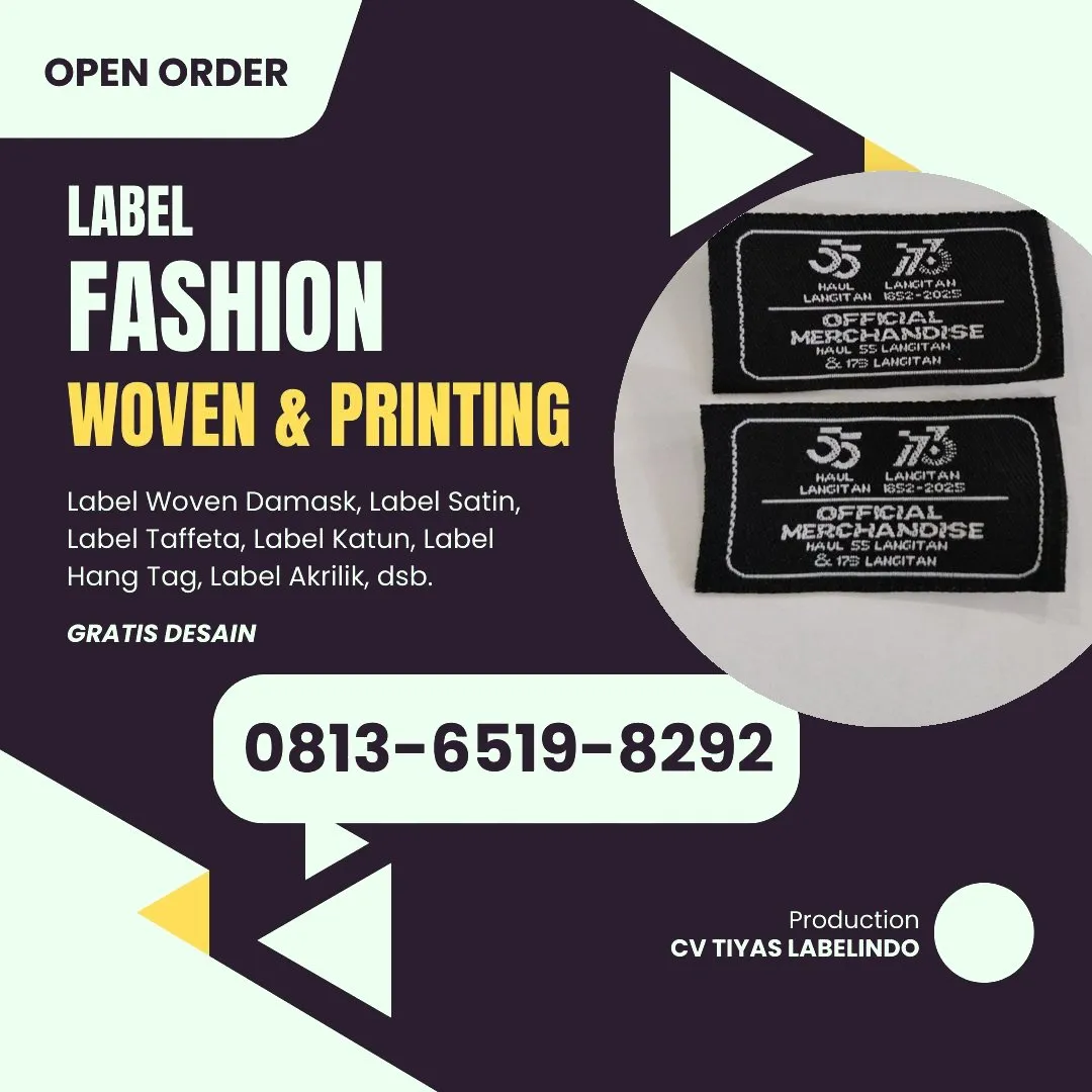 Cetak Label Baju di Banggai Laut, Label Woven Banggai Laut, Bikin Label Baju Banggai Laut, Pembuatan Label Baju Banggai Laut, Pesan Label Merk Baju Banggai Laut Cetak Label Banggai Laut, Label Baju Terdekat Banggai Laut