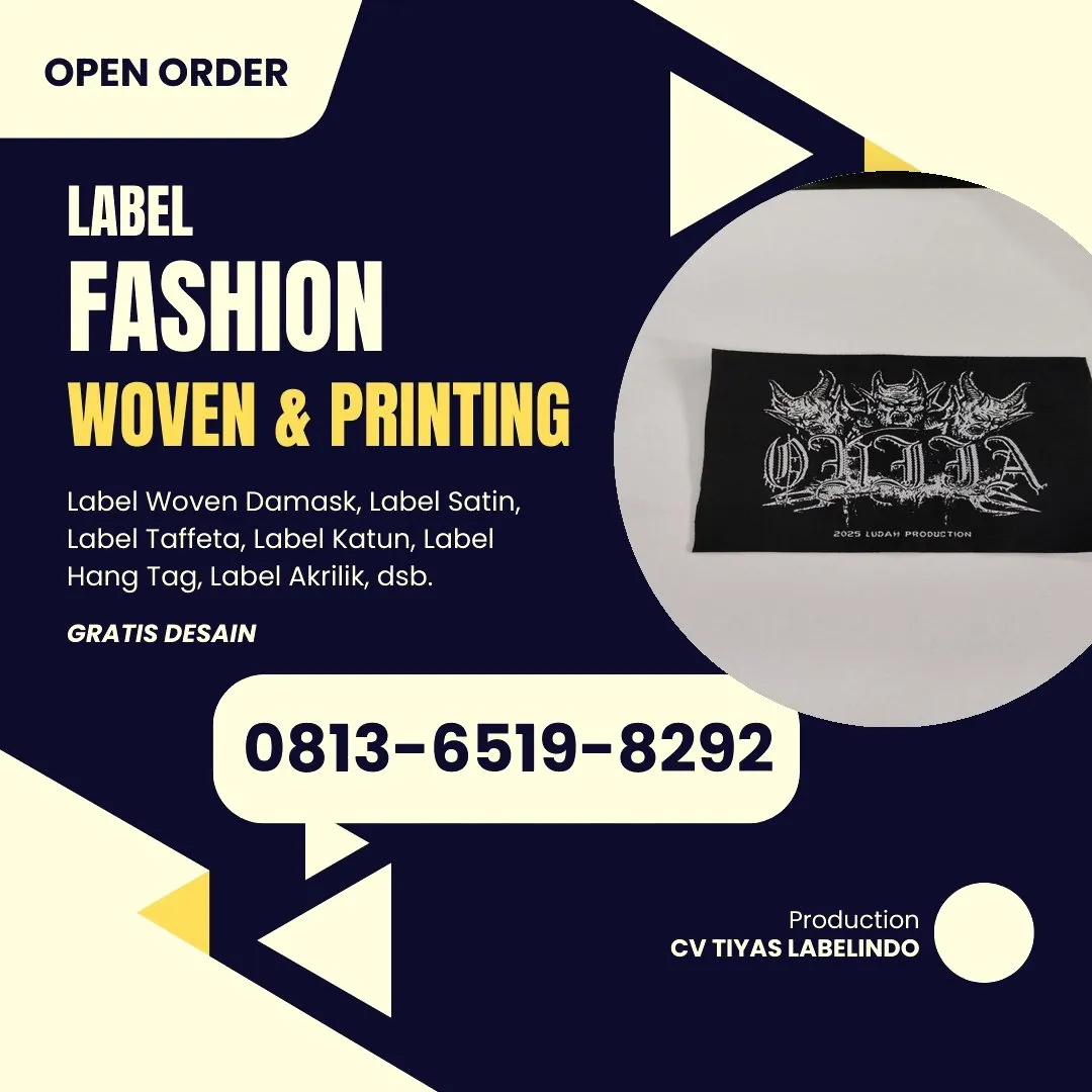 Cetak Label Baju di Palu, Label Woven Palu, Bikin Label Baju Palu, Pembuatan Label Baju Palu, Pesan Label Merk Baju Palu Cetak Label Palu, Label Baju Terdekat Palu