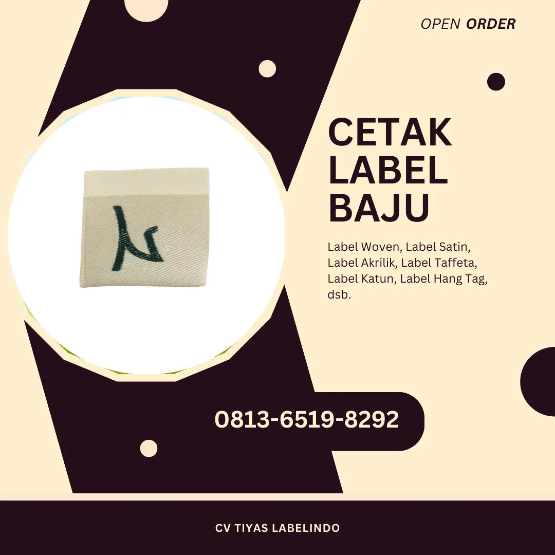 Cetak Label Baju Kendari, 0813-6519-8292 (WA)