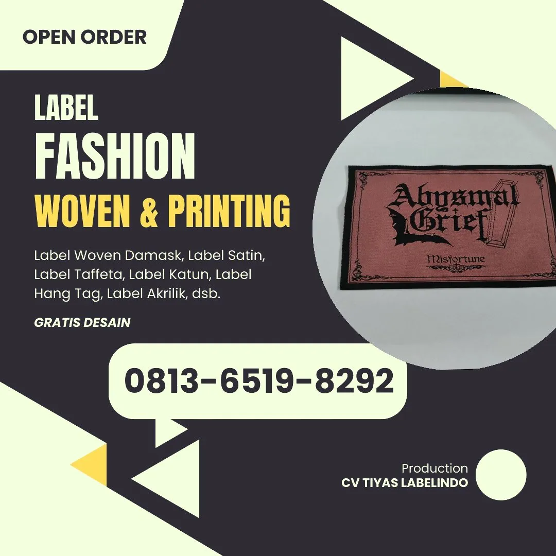 Cetak Label Baju di Bolaang Mongondow, Label Woven Bolaang Mongondow, Bikin Label Baju Bolaang Mongondow, Pembuatan Label Baju Bolaang Mongondow, Pesan Label Merk Baju Bolaang Mongondow Cetak Label Bolaang Mongondow, Label Baju Terdekat Bolaang Mongondow