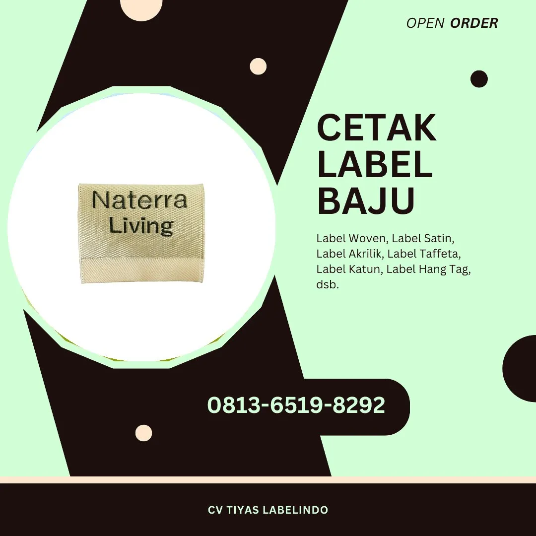 Cetak Label Baju Tanah Datar, 0813-6519-8292 (WA)