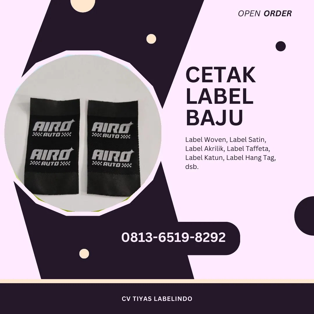 Cetak Label Baju Musi Rawas Utara, 0813-6519-8292 (WA)