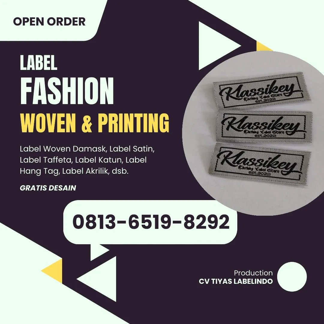 Cetak Label Baju di Ogan Ilir, Label Woven Ogan Ilir, Bikin Label Baju Ogan Ilir, Pembuatan Label Baju Ogan Ilir, Pesan Label Merk Baju Ogan Ilir Cetak Label Ogan Ilir, Label Baju Terdekat Ogan Ilir