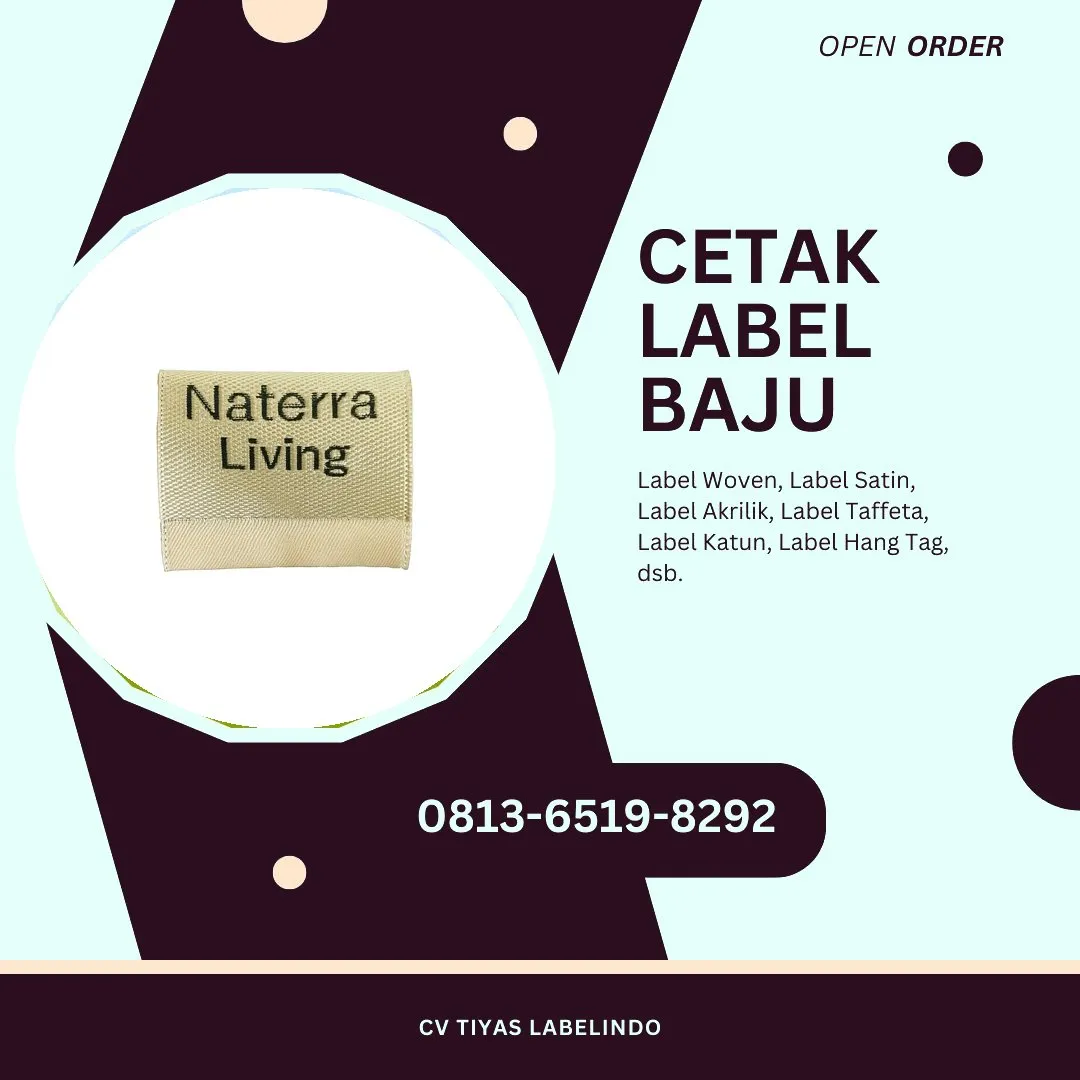 Cetak Label Baju Palembang, 0813-6519-8292 (WA)