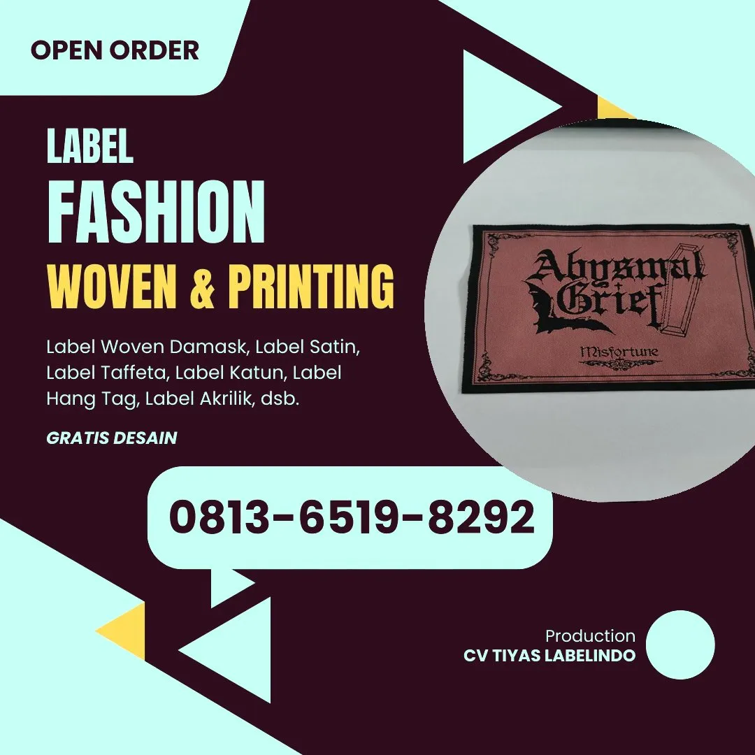 Cetak Label Baju di Palembang, Label Woven Palembang, Bikin Label Baju Palembang, Pembuatan Label Baju Palembang, Pesan Label Merk Baju Palembang Cetak Label Palembang, Label Baju Terdekat Palembang
