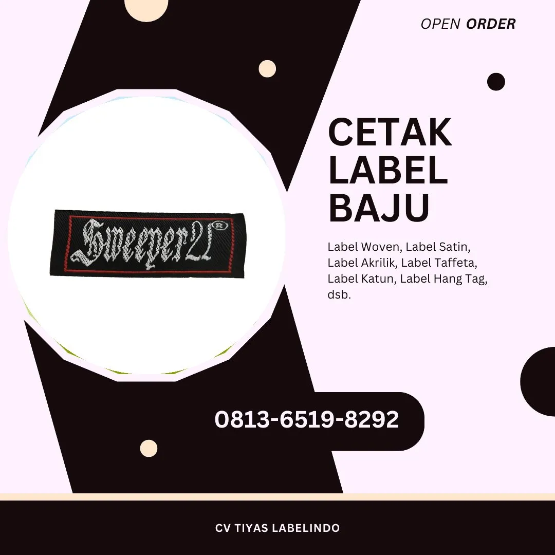 Cetak Label Baju Batu Bara, 0813-6519-8292 (WA)